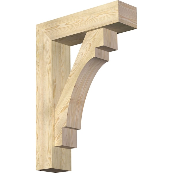 Ekena Millwork Merced Block Rough Sawn Bracket w/ Offset Brace, Douglas Fir, 8"W x 30"D x 42"H BKT0806X30X42MRC05RDF - main